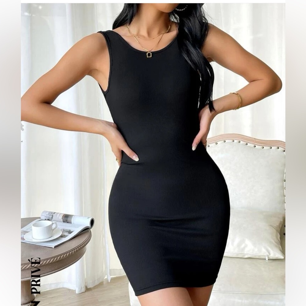 Black SHEIN backless dress